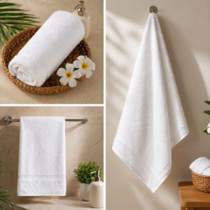 Kids White Cotton Towel