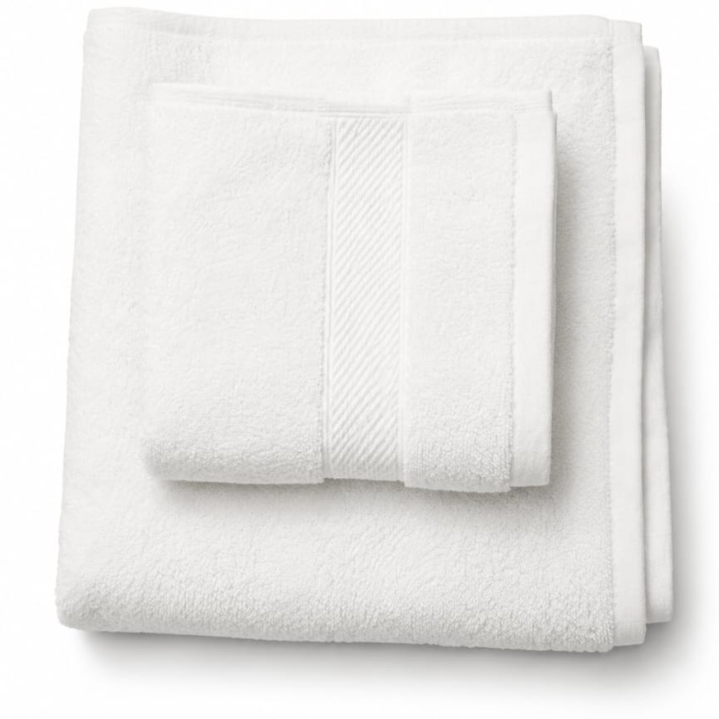 Pure Cotton White Bath and Hand Towel